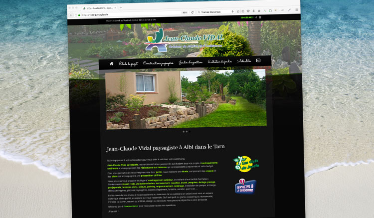Capture site internet du site web de Vidal Paysagiste par Agence Web Tarn.