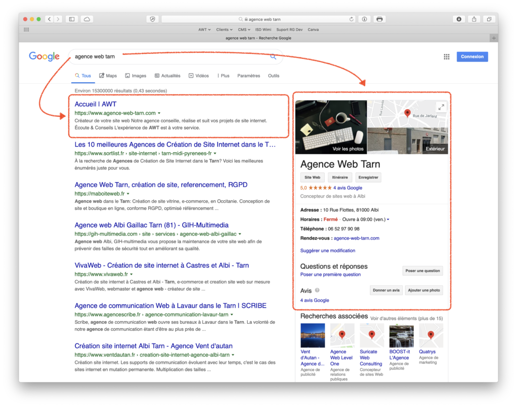 Agence Web Tarn première place référencement Google
